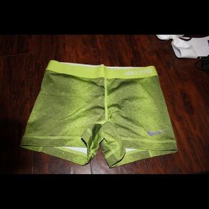 Galaxy green Nike Pro shorts